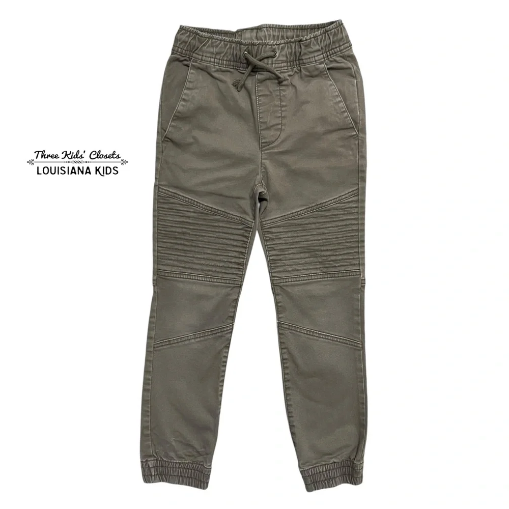 GAP Kids 6Y Olive Green Moto Jogger Pants